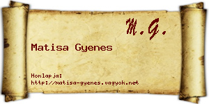Matisa Gyenes névjegykártya